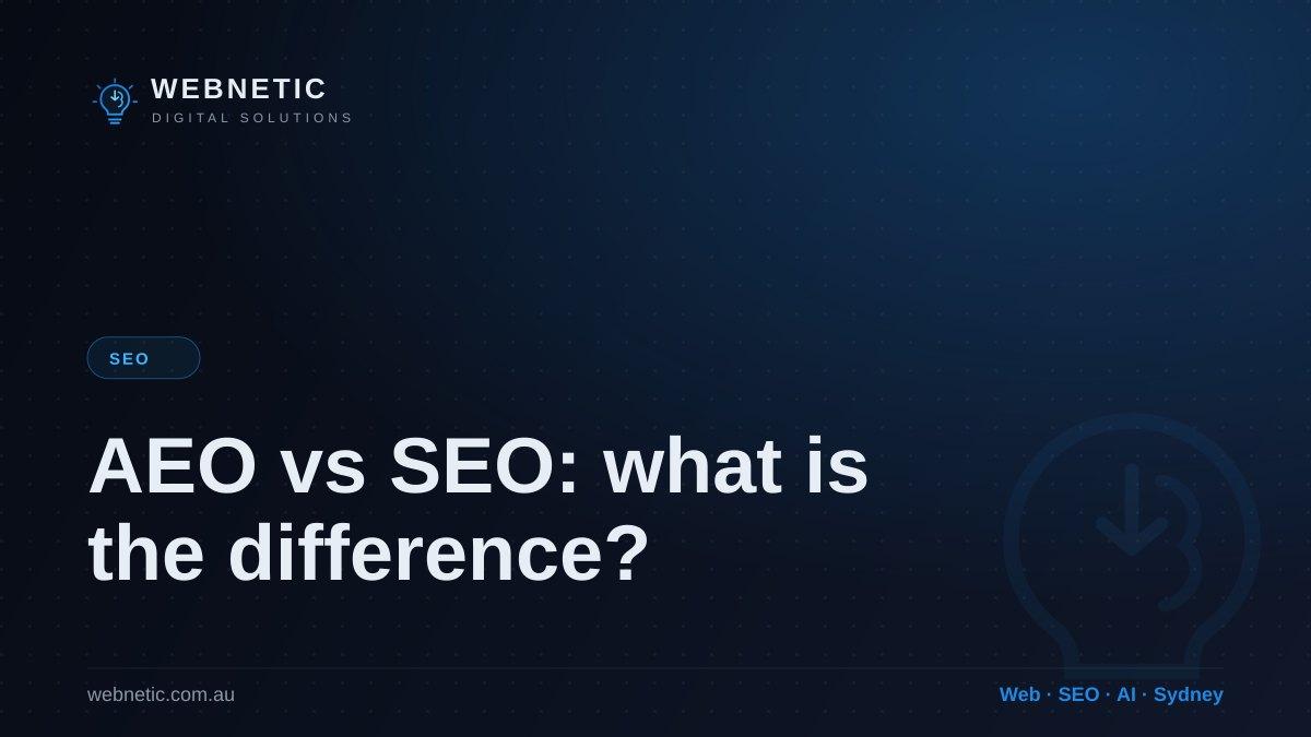 AEO vs SEO: what is the difference? — Webnetic blog